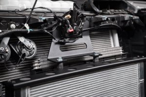 Ford F-150 Raptor R Performance Heat Exchanger - Addictive Desert Designs - High-Mount - Hammer Black Powder-Coated Steel Frame with Raw Aluminum Core - `23-`26